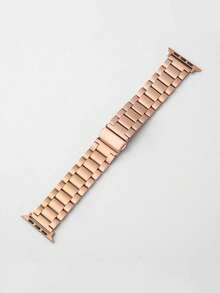 1pc Fashionable Rose Gold Stainless Steel Watch Band, Compatible With Apple Watch Series 11/10/9/8/7/6/5/4/3/2/1 SE Ultra, Easy Quick Release Design Stainless Steel Band With Removal Tool, Compatible With Apple Watch Bands, Accessories, Suitable For 44mm 38mm 40mm 41mm 42mm 45mm 46mm 49mm - Rose Gold - View 3