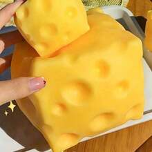 2026 New Model High Quality 1pc Pale Yellow Cheese Coconut Oil Cheese Squishy – Soft Dough Texture With Creamy Filling, Silent Squeeze Stress Relief Toy Desk & Mindful Breaks – 2026 Trending Sensory Gadget Adults - màu vàng - Xem 9