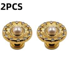 4PCS French Vintage Cabinet Knob, Inlaid Pearl & Rhinestone Drawer Pull, Decorative Furniture Door Handle For Dressing Table, Wardrobe Door, Home Hardware Decor - A - View 12