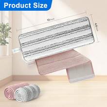 JOYMOOP Mop Replacement Pads, Reusable Microfiber Mop Pads For 13-Inch Flat Mop And Mop Bucket Set, Pack Of 2 Refills - Stripe And Pink - Màu E - Xem 8