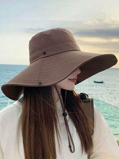 1 chiếc mũ cao bồi unisex, mũ tai bèo đa năng, có thể gấp gọn, thích hợp cho các hoạt động ngoài trời mùa xuân/hè, chống nắng, đi bộ đường dài, mũ chống nắng nhanh khô.