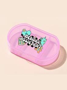 Plastic Transparent Small Medicine Box With The Word "Drug Assistant" Pattern, Portable Drug Storage Box, Mini Plastic Box, Portable Jewelry And Medicine Box, Travel Medicine Box, Large Capacity Storage Room, Weekly Drug Packaging Box, Suitable For Daily Medication And Vitamins, Essential Items For Doctors And Nurses, Emergency Needs, Travel, Hiking Carrying, Personalized Creative Gifts - Multicolor - View 13