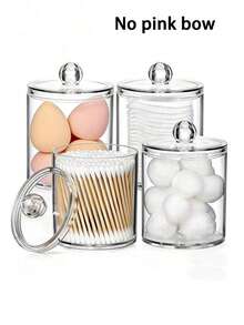 1/2/4/6 piezas Soporte transparente de acrílico para hisopos de limpieza, contenedor de almacenamiento de hisopos de limpieza, dispensador de palillos, caja para almohadillas de maquillaje e hisopos de limpieza, bote de almacenamiento de baño con cubierta de plástico, estante organizador de cosméticos de tocador, para almacenar bolas de limpieza, hisopos de limpieza, almohadillas de maquillaje, palillos, clips y ligas para el cabello, diseño compacto a prueba de polvo, adecuado como un pequeño regalo para la familia, amigos, Día de San Valentín, bolsa de maquillaje, esencial de viaje - Multicolor - Ver 16
