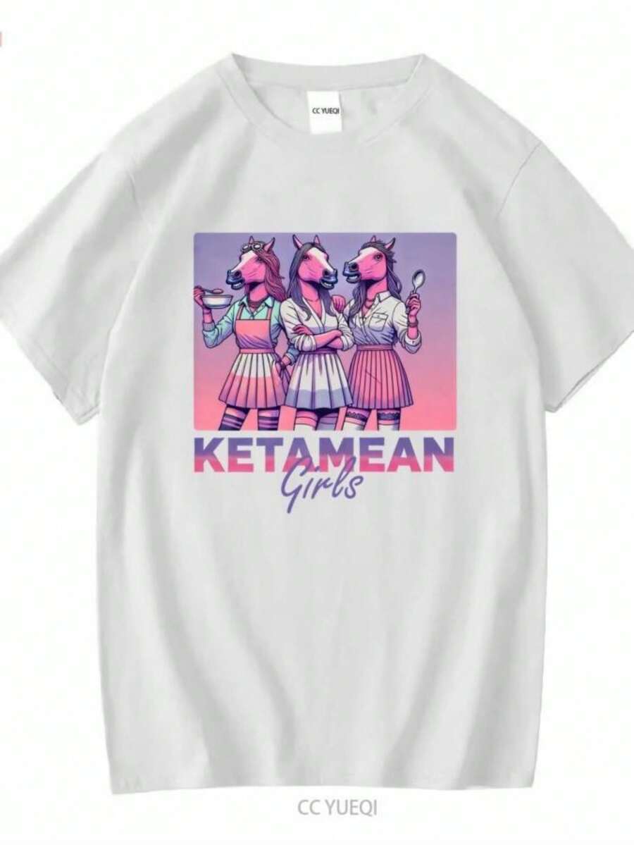 Women's Blouses Ketamean Girls Mean T Shirt Meme Funny Hilarious For Her Slay Queen At Birthday Party Present Long Or Short Sleeves Vintage - 白色 - 查看 1