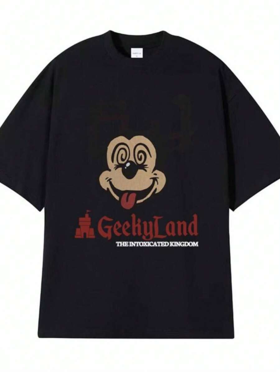 Women's T-ShirtsRapper RR KanKan Really Rich Geekyland Graphic Tee Shirt Summer Men Women Harajuku Retro T-Shirt Unisex Fashion Oversized T Shirt Tops - 黑色 - 查看 1
