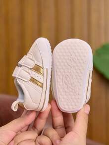 婴幼儿男女通用软底休闲运动鞋，适合0-1岁宝宝，春秋季，0-6-12个月婴幼儿鞋，四季皆宜 - 金色 - 查看 6