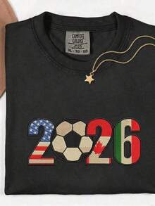 Camiseta versátilMexico 2026 USA‑Canada‑Mexico Soccer‑Inspired2026 T-Shirt, Tween Summer Niños 8 A 10 Años, Boys Clothes Kids, Tops For Women And Men, Family Matching Outfit, Mexico Sports Fan Embroidery Shirt Soccer Cup Football Emb,Camiseta con temática de fútbol,Ideal para el verano de chicos adolescentes,Estilo unisex apto para todas las estaciones,Disponible en tallas para adultos y niños,Top de verano para mujer,Tallas disponibles tanto para adultos como para niños - Negro - Ver 6