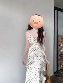 Women Short Dresses - Apricot - View 4