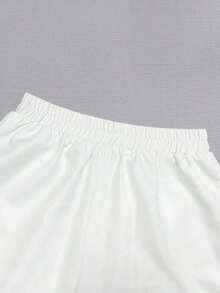 Pantalones anchos de mujer con estampado floral para vacaciones - Blanco - Ver 3