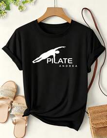 Camiseta de Verano para Mujer de Diseño Simple y Versátil |   Camiseta de Manga Corta con Estampado Divertido de Silueta en Plank Lateral de Pilates |   Camiseta de cuello redondo de corte holgado para entusiastas del fitness |   Vestido de fiesta vintage casual elegante de una sola pieza para mujer |   Camiseta de algodón moderna, estilo resort, holgada y cómoda, versátil para el uso diario. - Negro - Ver 1