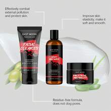 EAST MOON Men's Bath Skincare Set Multi-Purpose Cleansing Moisturizing For Face Body Remove Dirt And Excess Oil Keep Skin Fresh And Not Tight Improves Uneven Skin Tone Repair And Strengthen Skin Barrier Christmas Gift Birthday Gift Set Gift For Husband - Collagen - View 7