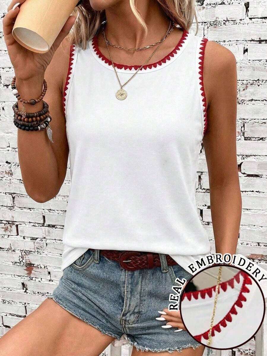 LUNE Camiseta sin mangas de cuello redondo 95% casual y cómoda para mujer - Multicolor - Ver 1