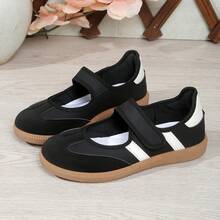 2026 New Lightweight Mary Jane Sneakers, Versatile Color Block Slip-On Casual Shoes For Women, Retro German Style, Comfortable & Non-Slip - Black - View 4