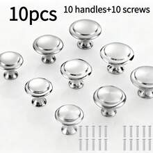 20pcs Matte Stainless Steel Cabinet Handles - Easy To Install, Round Door Pull Knobs, Suitable For Kitchen And Bathroom Cabinets - Multicolor - View 16