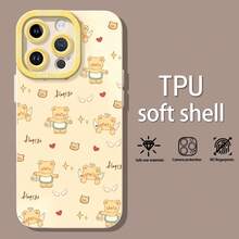 Patrón de ángel oso dormilón beigefunda de teléfono Fundas compatibles con ,Apple,VIVO,OPPO,,, y Honor.Fabricadas en silicona TPU,ofrecen protección contra golpes y caídas. - Blanco - Ver 3