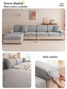 1 chiếc vỏ đệm sofa chống thấm nước và chống nước tiểu, dùng được cả bốn mùa, kiểu dáng đơn giản và hiện đại, co giãn, thân thiện với thú cưng và chống bẩn, kiểu mũ tắm có thể tháo rời, phù hợp với sofa chữ L và sofa 1/2/3/4 chỗ ngồi (Bán lẻ từng chiếc) - Màu Xám nhạt - Xem 8