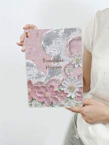1pc 3D Impasto Oil Painting Floral Visual Effect Transparent Flat Protective Case, Covers, Vintage Soft Pink High-End Atmosphere Full-Body Anti-Fall Protective Case, Ins Art Style Slim Fit, Compatible With IPad Case, Compatible With IPad A16 Case, Fast Delivery, Suitable For Mother's Day, Valentine's Day, Girlfriend's Day, Birthday, Spring Season, Back To School Gifts, Daily Use - Clear - View 28