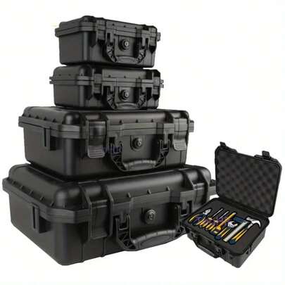 1pc Waterproof Hard Carry Bag With Pre-Cut Sponge Storage Box Safety Protector Organizer Hardware Toolbox