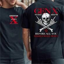 Gen X T-Shirt Retro B:Adass Design, Unisex Fit - Black - View 1