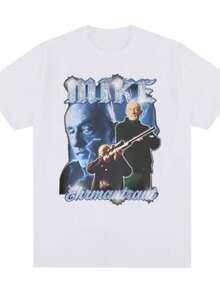 playeras de mujerMike Ehrmantraut Breaking Bad T Shirt Better Call Saul Graphic Print T-shirts Men's Women Vintage Cotton Short Sleeves Gothic T Shirts - Blanco - Ver 1