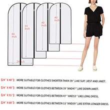 HomeClean Garment Bag Black Side Breathable Clear Full Zipper Bags for Clothes Storage 24'' x 48'' Black + Window - Ventana negra - Ver 3