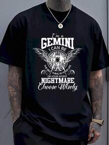 Soy Géminis, puedo ser lo mejor de tu vida o tu peor pesadilla. Elige sabiamente. Camiseta para hombre con gráfico del signo zodiacal. Regalo de cumpleaños para amantes de los Géminis. Ropa casual de moda astrológica. - Negro - Ver 1