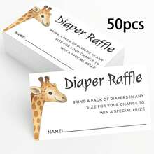 Printed Party Baby Shower Jungle Adventure Theme (Diaper Raffle Ticket Insert) - Diaper Raffle Insert - View 9