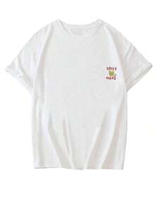 Nueva Camiseta de Verano Casual con Estampado de Bebidas Italianas, Cuello Redondo y Manga Corta, Ropa Casual Versátil y a la Moda para Mujer - Blanco - Ver 4