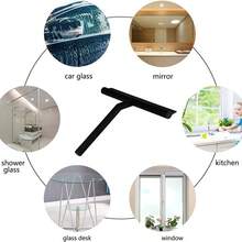 Matte Black Silicone Squeegee, Seamless Cleaning Tool For Bathroom Glass Doors, Mirrors, Tiles, Car Windows - Black - View 10