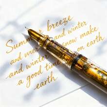 1pc Transparent Soft Curved Nib Fountain Pen, Chinese Calligraphy Writing Tool Compatible With Color Ink, Clear Plastic Body For Ink Viewing, Smooth Precise Lines For Practice, Office And Art Use 14+ Teen Toy, Back To School - 0.38mm - View 6
