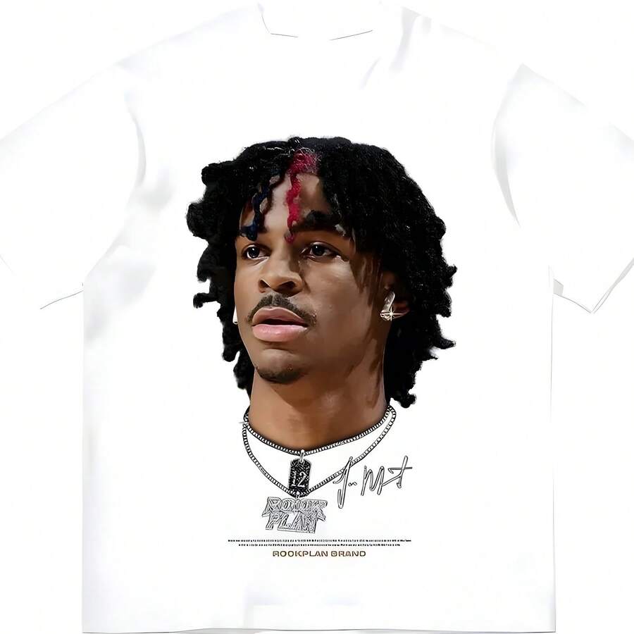 Marca de moda Y2K verano trendss juventud americana streetwear hip-hop baloncesto algodón camiseta unisex - Blanco - Ver 1