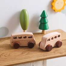 Ball Toy Car Bus Ball Slide Toy, Sightseeing Exploration Interactive Play, Transportation Recognition Early Education Enlightenment, Home Stress Relief Soothing Small Toy, Color And Shape Recognition - Multicolor - View 2