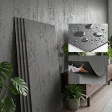 KASARO 3D Faux Stone Wall Panels, 4 PCS Flexible Wainscoting Panels Exterior/Interior Decor, Modified Clay Material, Accent Home, Art, Commercial, Cement 47.2* 23.6 Inch - Cement Grey - View 1