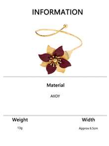 1pc Fashionable Plumeria Open Bangle Bracelet, Unique Elegant Countryside Style Accessory For Daily Wear - Odd-shaped Flower Bracelet - View 6