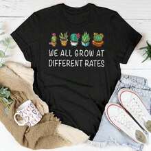 We All Grow At Different Rates. Special Education Teacher T-Shirt For Women - Black - View 3