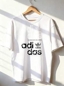 Casual And Sporty Short-Sleeved T-Shirt,  Short-Sleeved T-Shirt For Spring And Summer 2026, Made In Mexico, 180 Grams. Cartoon Print, Couple Design, Suitable For Indoor Or Outdoor Wear. Crew Neck, Unisex, Ideal For Office And Leisure. One-Piece Pack. - WH-P631577SLNDXZGY639 - 查看 2