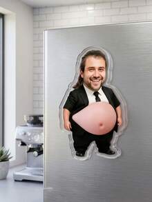 1 pieza Imán de nevera personalizado divertido y lindo con diseño de barriga, imán de foto acrílico irregular personalizado, diseño creativo, decoración de cocina, regalo de anuncio de embarazo, regalo de pareja humorístico, múltiples estilos de barriga recuerdo familiar, tiras de fotos magnéticas - Multicolor - Ver 21
