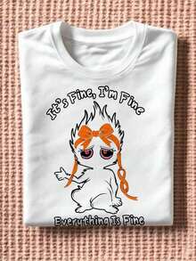 Funny Cat With Multiple Sclerosis, "Okay, I'm OK" MS-2, Breathable And Comfortable - White 2 - View 3