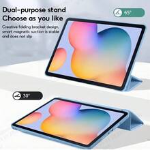 TIANYIMING Foldable Tablet Protective Case, Shock-Proof Protective Cover, Suitable For Samsung Galaxy Tab S9 Fe S8 S7 A9+ A7 Lite S6 Lite / Tab P11 Plus And MatePad / Pad SE, Compatible With IPad/ Galaxy Tab Series Models / MatePad Series Models / Honor Pad Series Models / Pad Series Models / Pad Series Models / Tab Series Models / Xiaoxin Tab Series Models / IdeaTab Series Models, Compatible With IPad 5th/6th/7th/8th/9th/10th/11th(A16), Pro 11/Pro12.9/Pro13, Air 1/2/3/4/5/6/7/8/11/13 - Sky Blue - View 3