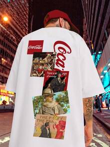 Men's European And American Retro Style Pure Cotton Short-Sleeved T-Shirt, Joint Brand, American Style, Fashionable, Loose Fit, Plus Size, Men's Clothing. - 黑色 - 查看 2