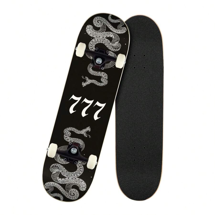 Maple 7-Layer Urban Complete Skateboard + Stickers - Black - View 1
