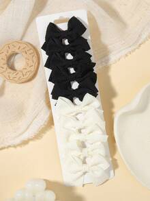 10pcs Waffle Texture Bow Hair Accessories, Gentle Style Daily Wear Hair Decor Set - Mixed color - View 18