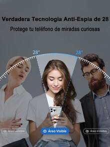 3pcs - [Tempered Glass Privacy Screen Protector] Effectively Limits Side Vision In Confined Spaces Like Elevators, Airplane Cabins, Or Hospital Waiting Areas, Preventing Unintentional Viewing Of Screen Content By Nearby People. The Tempered Glass Layer Provides Basic Scratch Protection. - Black - View 9