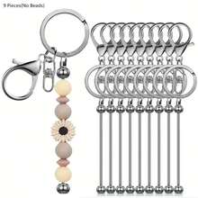 1/4/9/16 Pieces Of Alloy Beaded Keychain Strips, DIY Keychain Accessory Kit Suitable For Pendant Beads, Jewelry Making, And Gift Making - 8-shaped Keychain (without Beads) - View 19