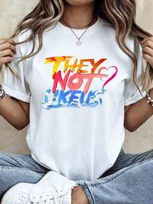 Women's T-Shirt "They Don't Want Us", Short Sleeve, Round Neck, Casual. - White - View 6