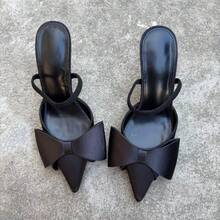 Giày sandal nữ mũi nhọn, sang trọng, thoáng khí, chất liệu lưới, gợi cảm, thích hợp cho tiệc tùng, đám cưới, đa năng, đính đá lấp lánh. - màu đen - Xem 2