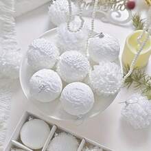 12pcs White Christmas Balls, 3.15 Inch Each, With Various Textures And Shapes, Essential For Holiday Decoration, Perfect For Christmas Tree, Holiday Party And Creating A Charming Atmosphere - 12pcs - View 8