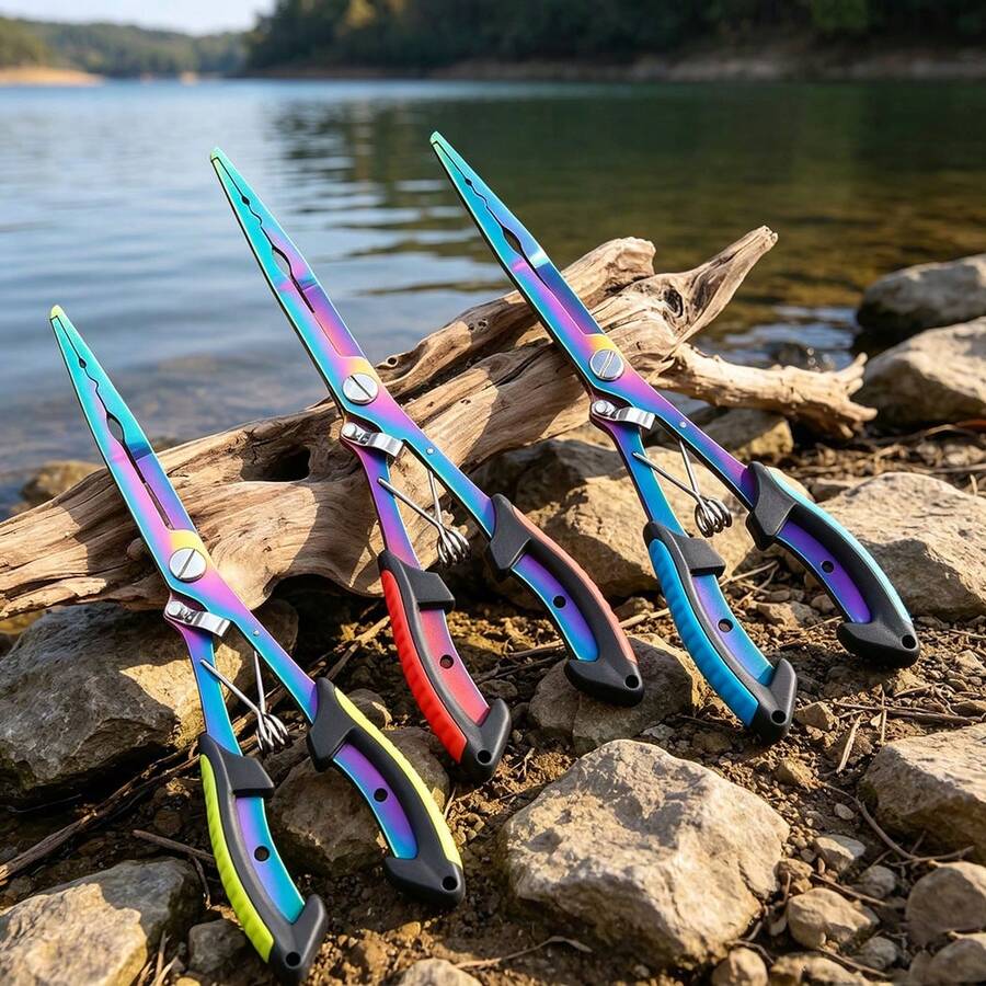 2pcs Multi-Functional Fishing Pliers, Hook Remover, Line Cutter, Fish Gripper, Split Ring Opener, Heavy Duty Scissors, PE Line Cutter, Non-Slip Handle, Saltwater Fishing Tackle - Lure Pliers - View 1