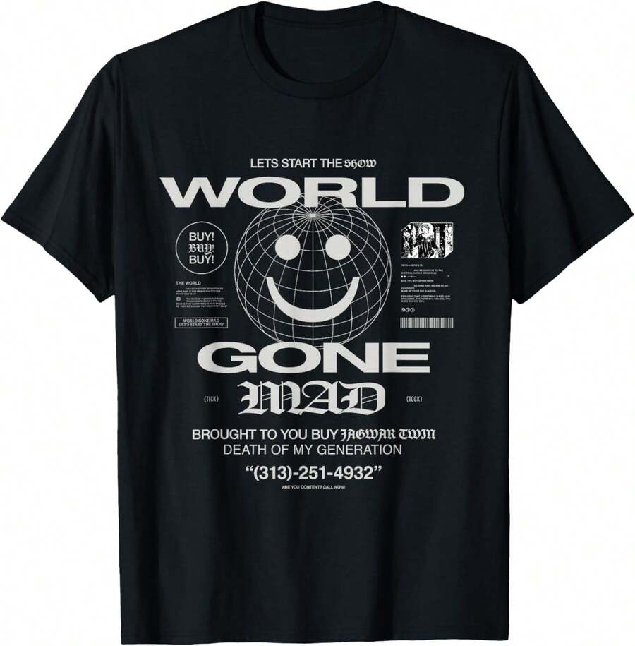 World Gone Mad T-Shirt - Negro - Ver 1
