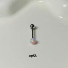 1/4/6件套朋克Y2K风格亚克力球舌环/乳环套装，14G 16MM不锈钢直杆穿刺饰品，男女皆宜，适合夏季海滩、节日、派对、礼物 - 彩色 - 查看 22